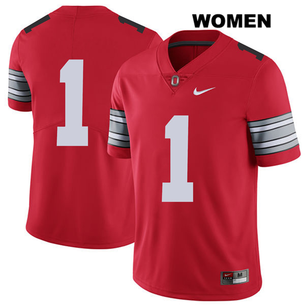 Ohio State Buckeyes Women's Johnnie Dixon #1 Red Authentic Nike 2018 Spring Game No Name College NCAA Stitched Football Jersey UB19W72UT